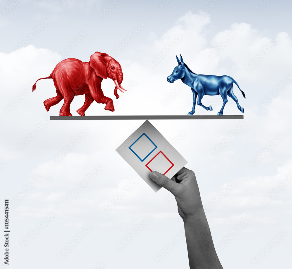 Fototapeta United States Election Decision and American Elections Vote or US independent un