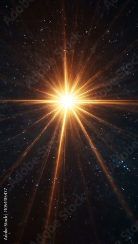 Star rays and lens flare light animation.
