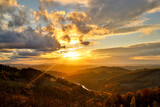 a sundown in the germany rothaargebirge mountains