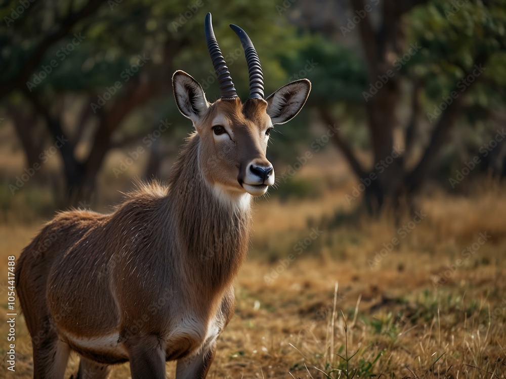 The waterbuck, a large antelope found in sub-Saharan Africa. The waterbuck, a large antelope found in sub-Saharan Africa.