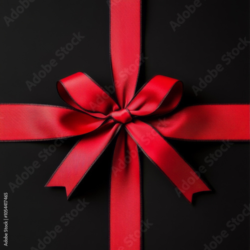 Black Friday sale banner with red ribbons crossing each other. The banner is perfect for online stores and websites, with a black background for a striking contrast.