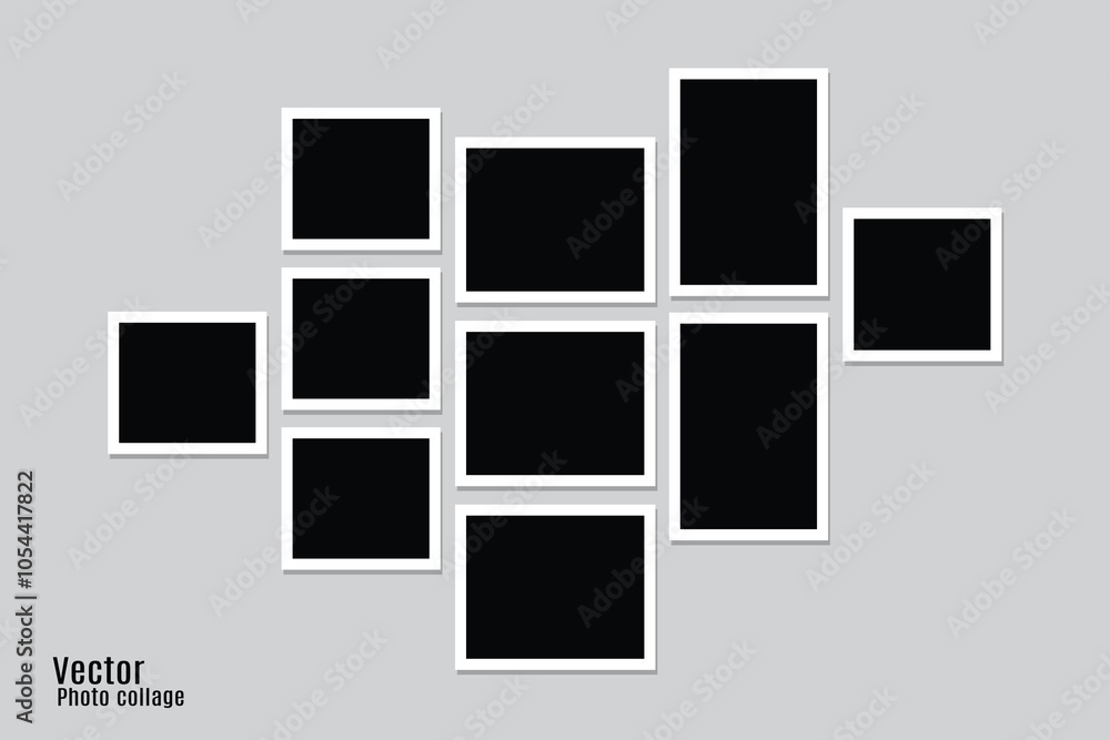 New sets of collage templates with vector illustrations New sets of collage templates with vector illustrations