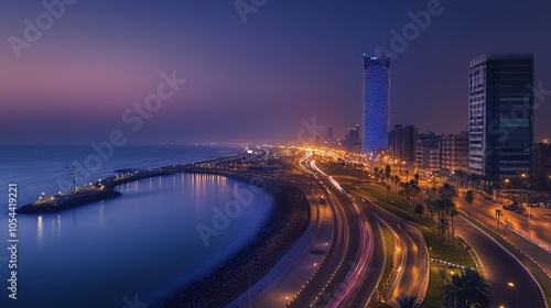 Obraz na płótnie Enjoy dazzling fireworks on the stunning Jeddah corniche, right by the Formula 1 race track in Saudi Arabia. w salonie