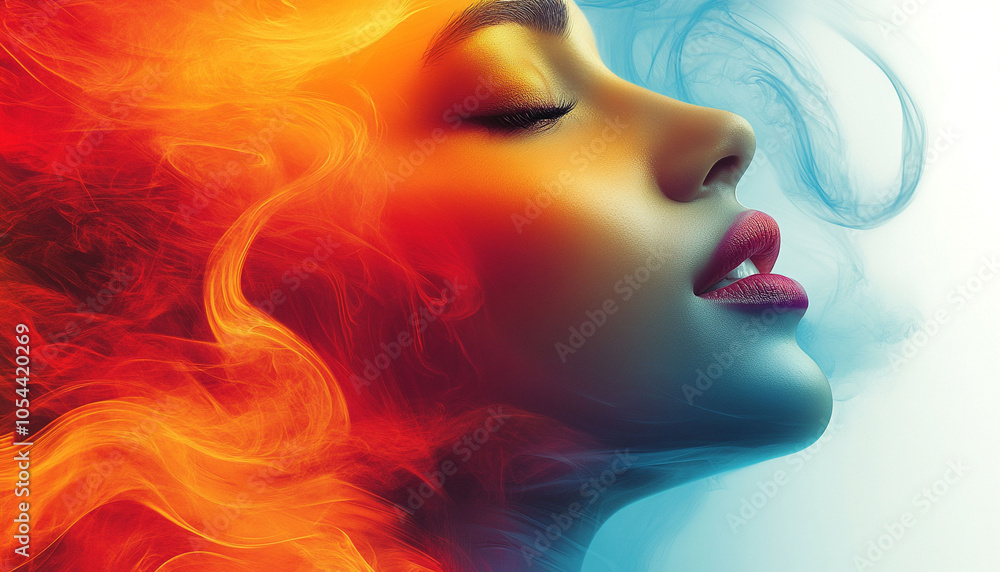 Abstract Portrait of Pleasure, Emotions Art Wallpaper Mental Health Background Design Abstract Portrait of Pleasure, Emotions Art Wallpaper Mental Health Background Design