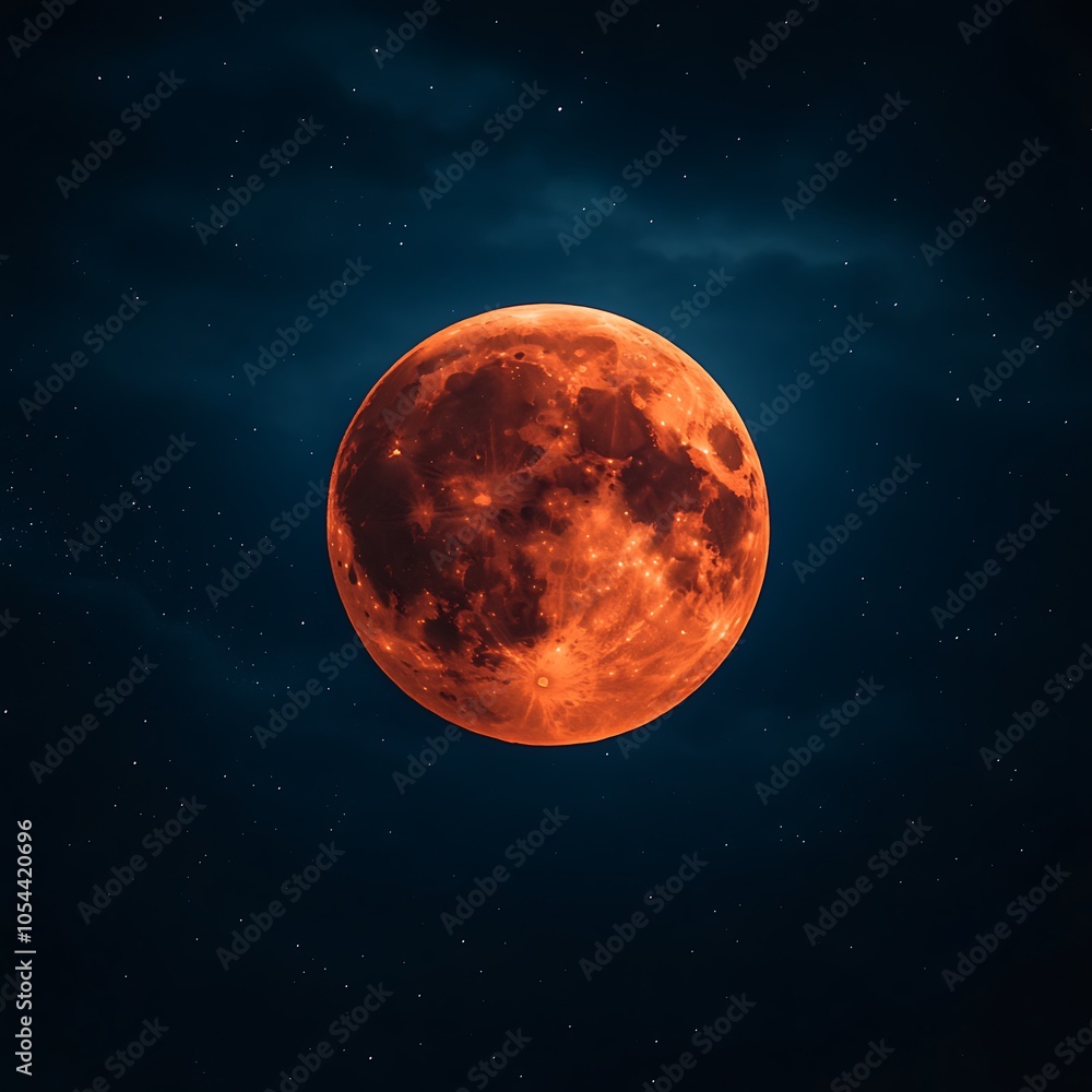 Blood Moon Reflection Casting Glow Over Mysterious Dark Mountain Landscape Scene picture Blood Moon Reflection Casting Glow Over Mysterious Dark Mountain Landscape Scene picture