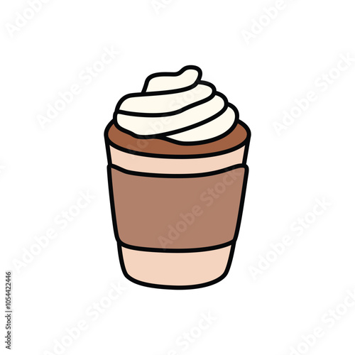 Stylish Cardboard Cup of Coffee Clip Art for Cafe Designs