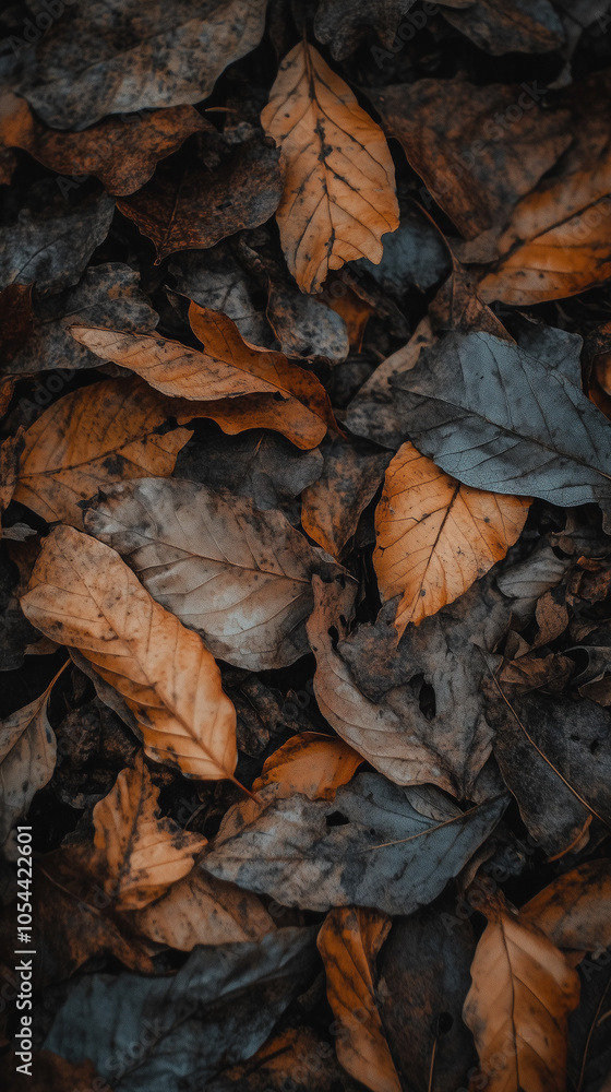 Hickory leaves layer woodland trails, creating a natural blanket through forests Hickory leaves layer woodland trails, creating a natural blanket through forests