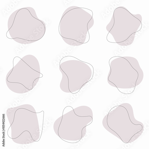Abstract spots in pastel colors. Pastel abstract shapes in delicate colors, creating softness and coziness in the interior.