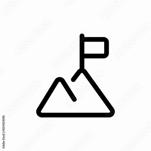 mountain flag icon sign vector