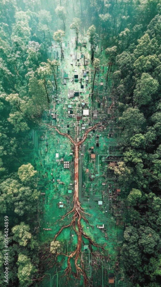 Fototapeta premium Green forest canopy texture