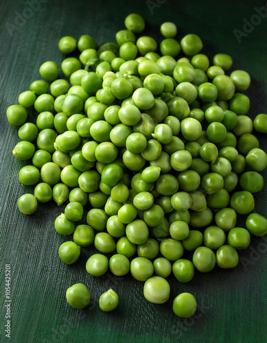 Peas Vegetables, Creative background design with food theme, focus on the pile of fresh Peas