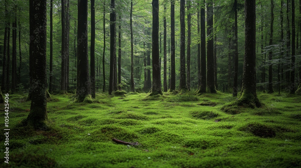 Green forest with sunlight Green forest with sunlight