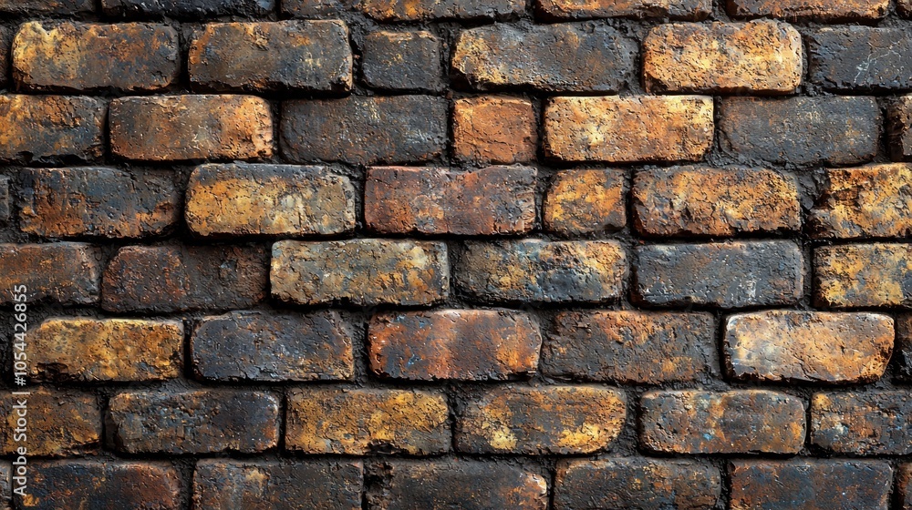 Obraz premium Weathered Brick Wall with Golden Hues