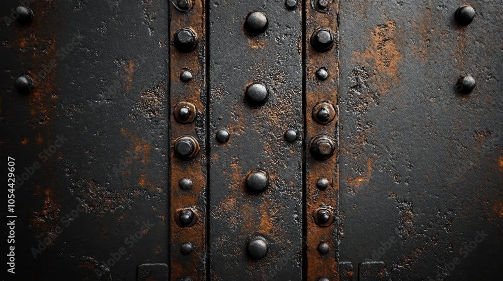 Antique metal surface with rivets Antique metal surface with rivets