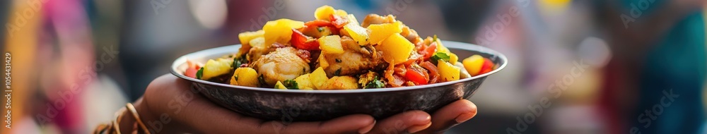 Colorful plate of fresh mixed vegetables served at a local market Colorful plate of fresh mixed vegetables served at a local market