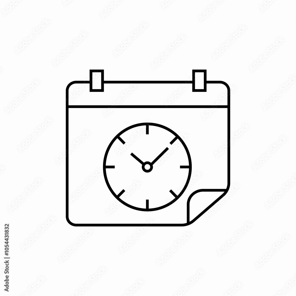 calendar clock time date icon sign vector calendar clock time date icon sign vector