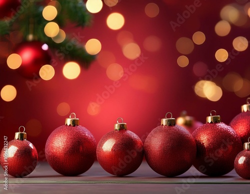 red christmas balls with background christmas background