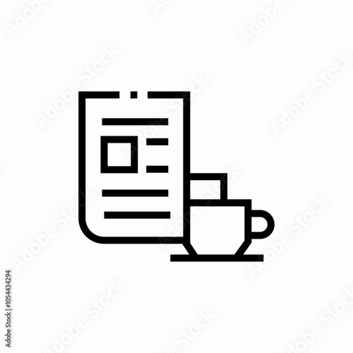 newspaper coffee cup icon sign vector