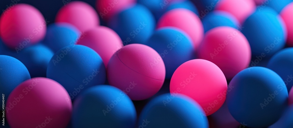 Close up shot of colorful pink and blue spheres. Close up shot of colorful pink and blue spheres.