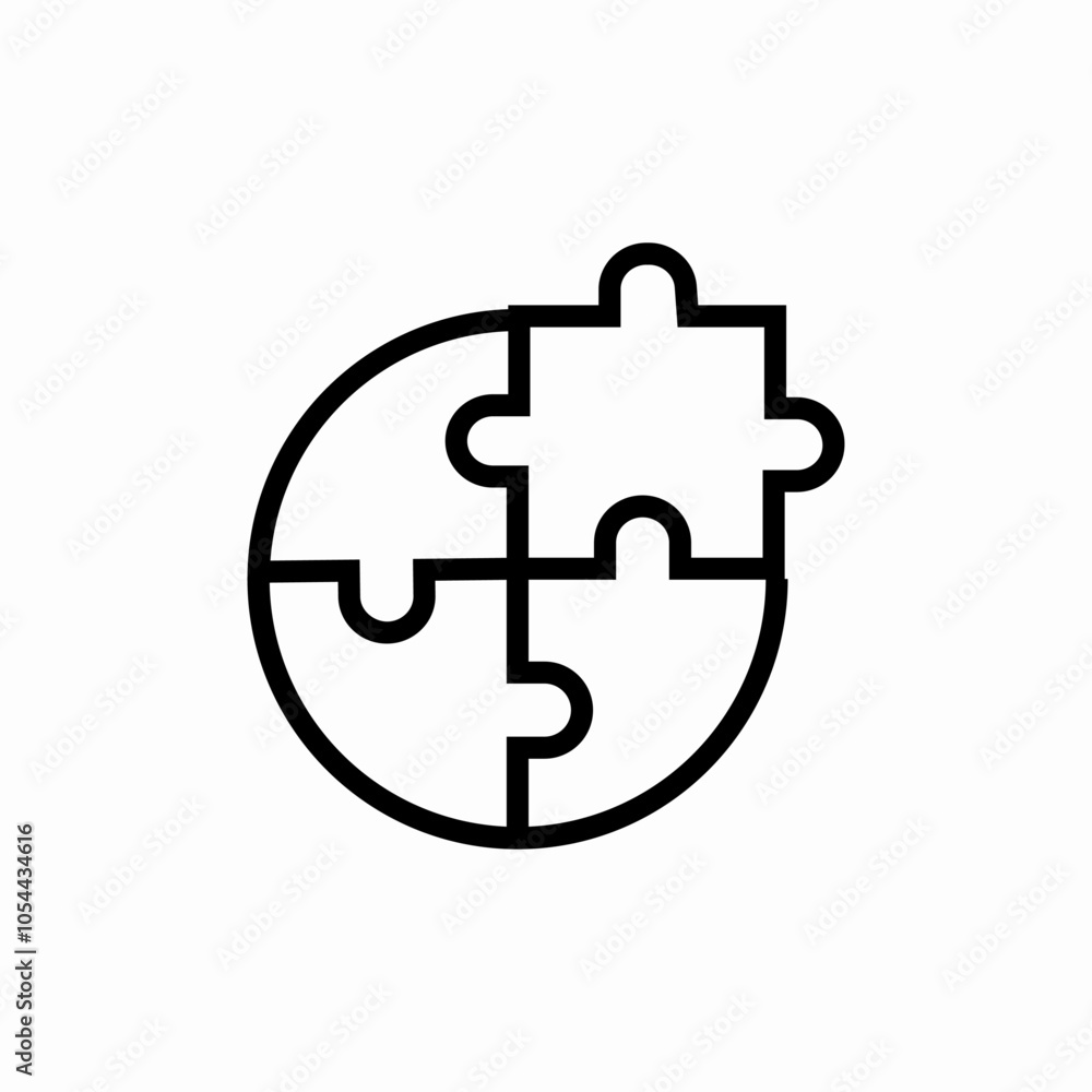 Fototapeta premium puzzle shape icon sign vector