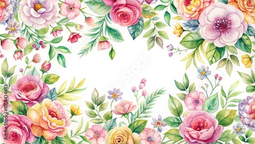 Watercolor floral patterns for decor close-up