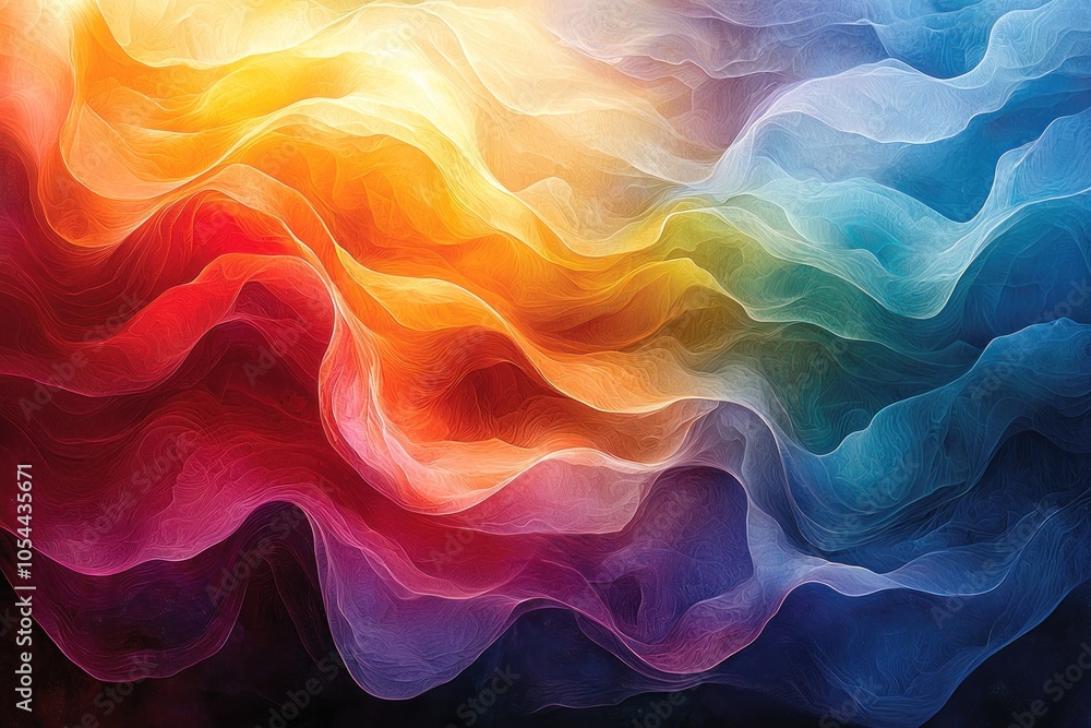 Obraz premium Abstract Colorful Wave Pattern with Delicate Lines