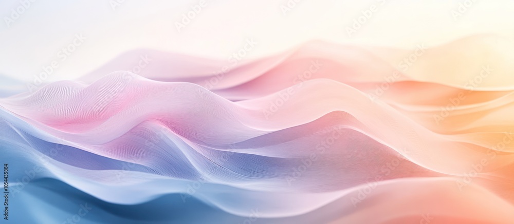 Obraz premium Abstract background with soft pastel colors in a wave pattern.