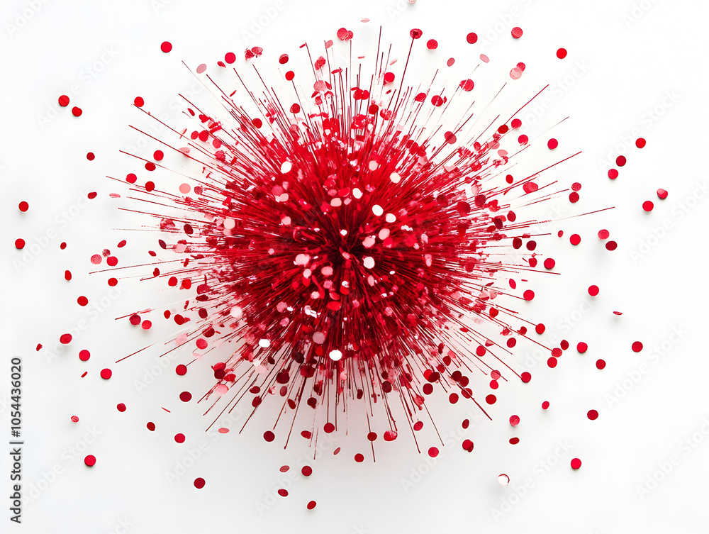 Vibrant Abstract Red and White Sphere Decoration as Modern Virus Model Art and Design Background Vibrant Abstract Red and White Sphere Decoration as Modern Virus Model Art and Design Background