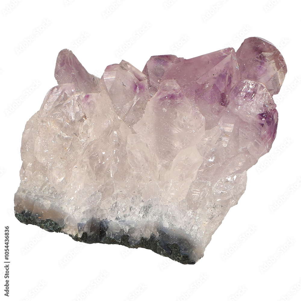 Fototapeta premium Closeup of a colourful mineral stone under the lights, isolated on a white background