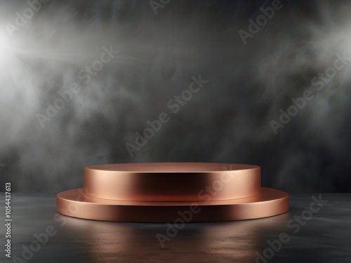 pedestal on a render,Podium de Bronze elegante, perfeito para apresentacao de luxo photo