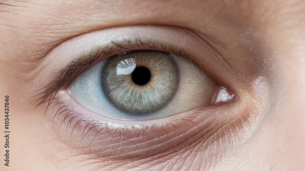 Close-up of a blue-gray eye, showcasing intricate details of the iris and pupil. The eye appears calm and reflective, with subtle variations in color and texture. Close-up of a blue-gray eye, showcasing intricate details of the iris and pupil. The eye appears calm and reflective, with subtle variations in color and texture.