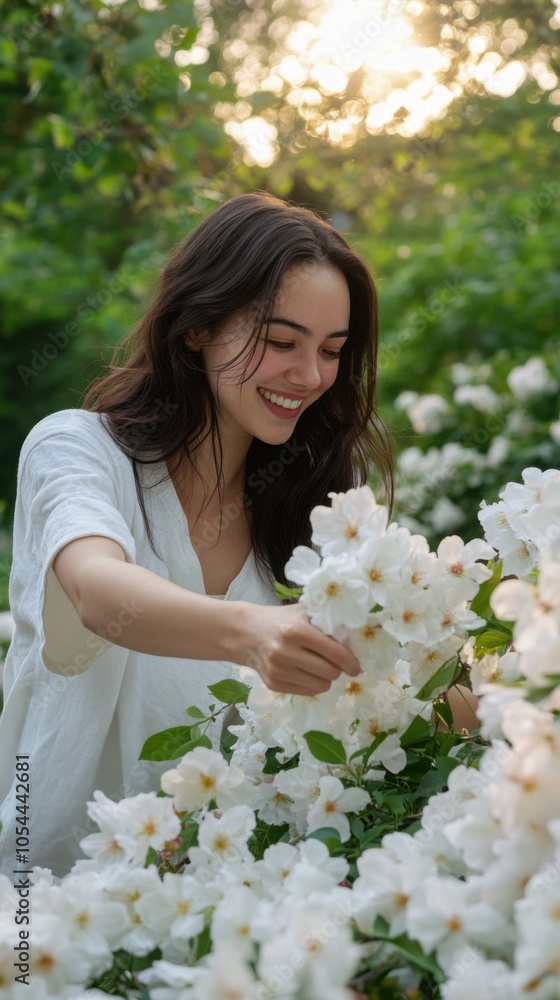 庭に春の花を生ける陽気な花屋 庭に春の花を生ける陽気な花屋