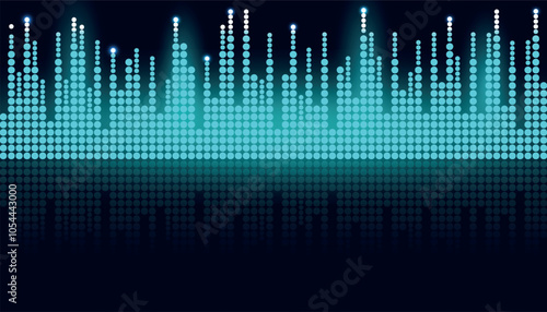 Vector equalizer with light effect, in blue backlight