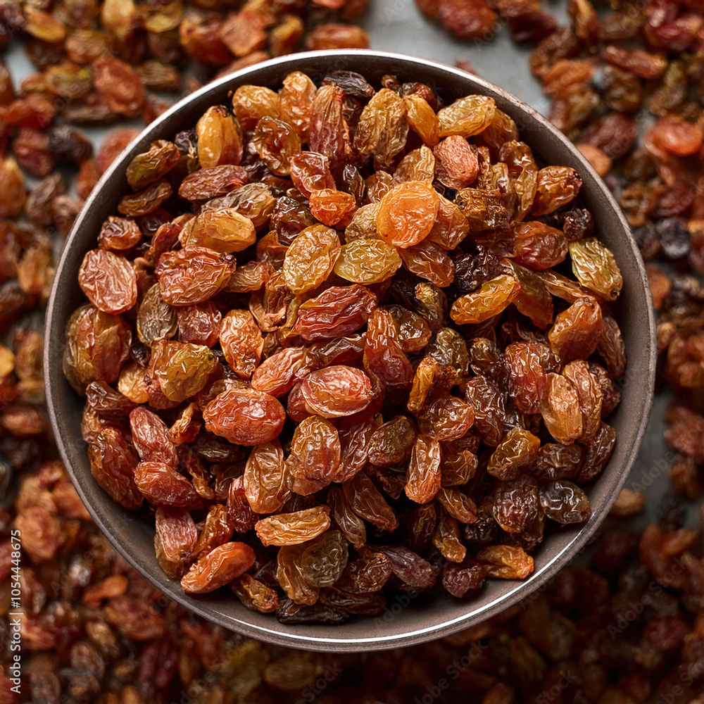 Raisins, Creative background design with food theme, focus on the pile of fresh Raisins Raisins, Creative background design with food theme, focus on the pile of fresh Raisins