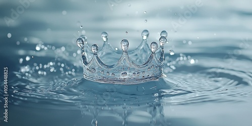 drop of water forming a crown artistic