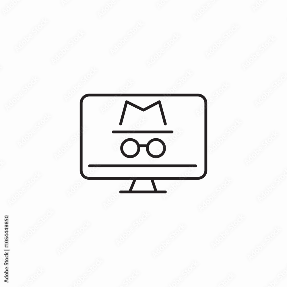 computer incognito user icon sign vector computer incognito user icon sign vector