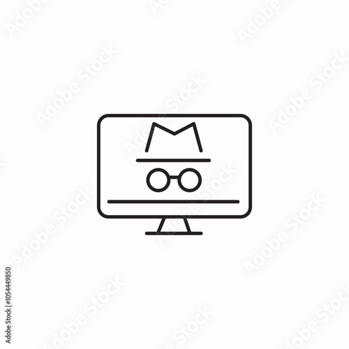 computer incognito user icon sign vector
