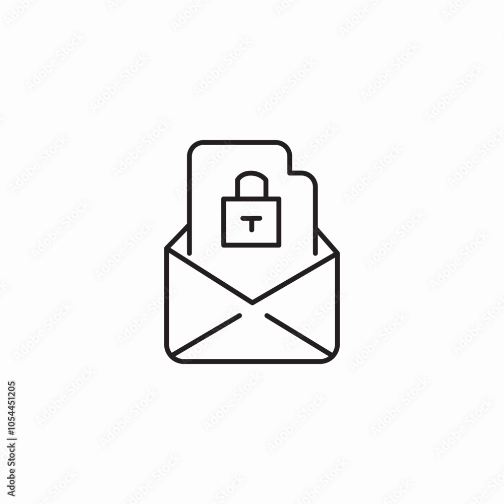 mail lock icon sign vector mail lock icon sign vector