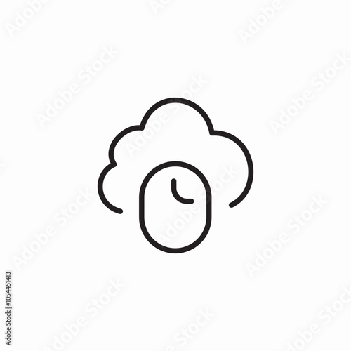 mouse cloud icon sign vector