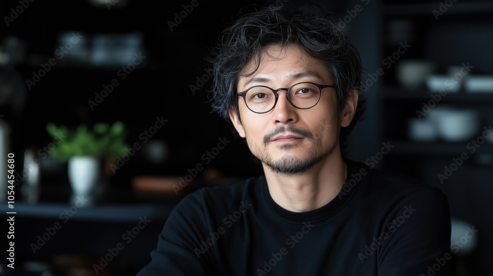 家で春の大掃除をしている陽気な日本人男性 家で春の大掃除をしている陽気な日本人男性