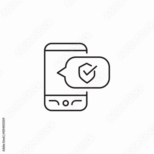 phone check mark protection icon sign vector