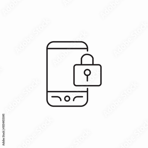 phone lock safety icon sign vector