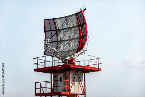 Airport radar monitoring the airspace