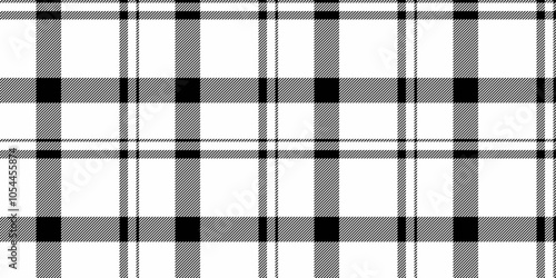 Indian background vector plaid, nobility seamless texture fabric. Micro textile check tartan pattern in white and black colors.