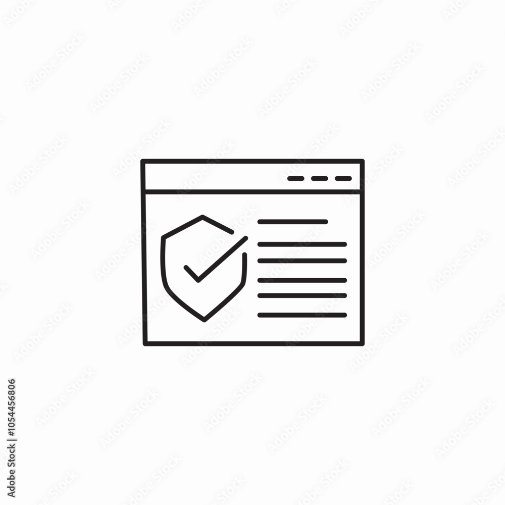 website protection check icon sign vector website protection check icon sign vector