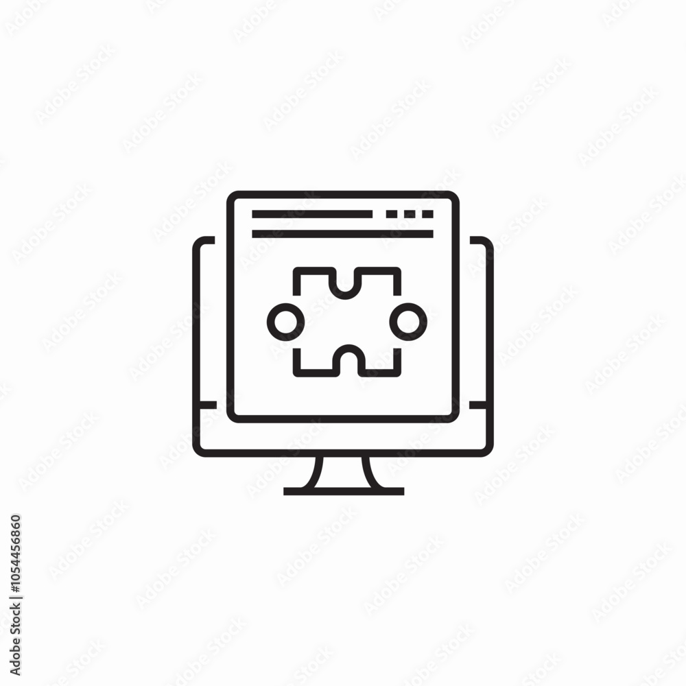 website puzzle shape icon sign vector website puzzle shape icon sign vector
