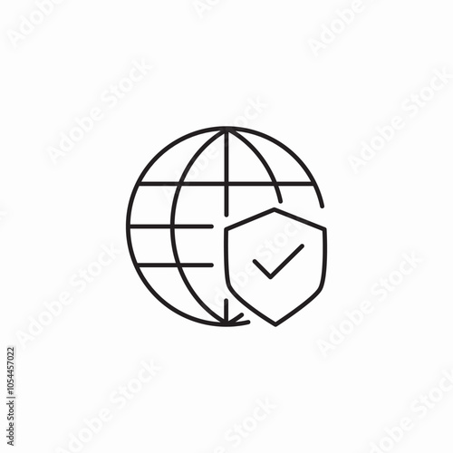 world wide web shield icon sign vector