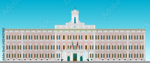Vector image of Montecitorio palace in Rome, Italy