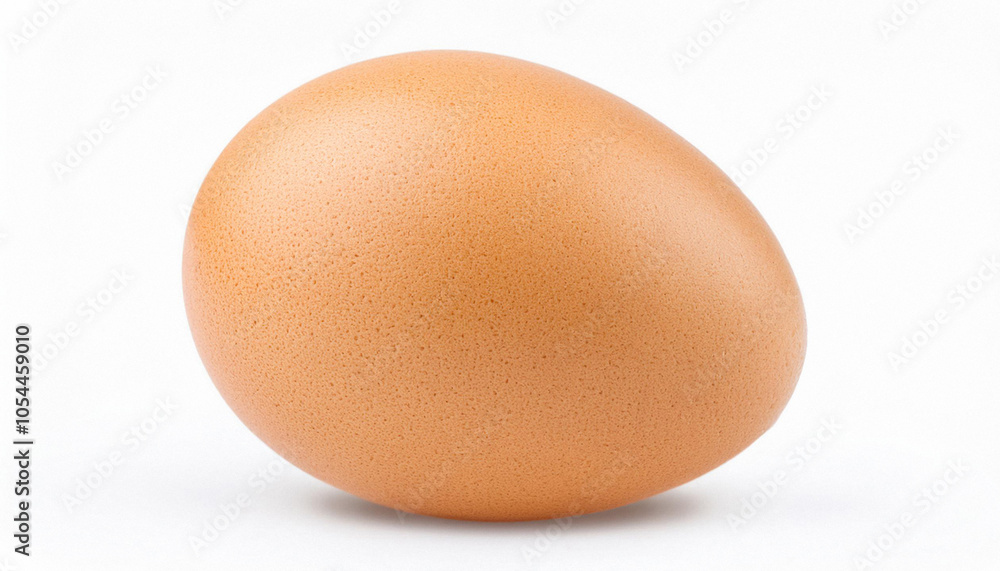 Front view of single fresh brown chicken egg is isolated on white background with clipping pat Front view of single fresh brown chicken egg is isolated on white background with clipping pat