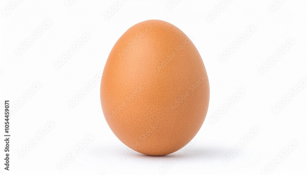 Front view of single fresh brown chicken egg is isolated on white background with clipping pat Front view of single fresh brown chicken egg is isolated on white background with clipping pat